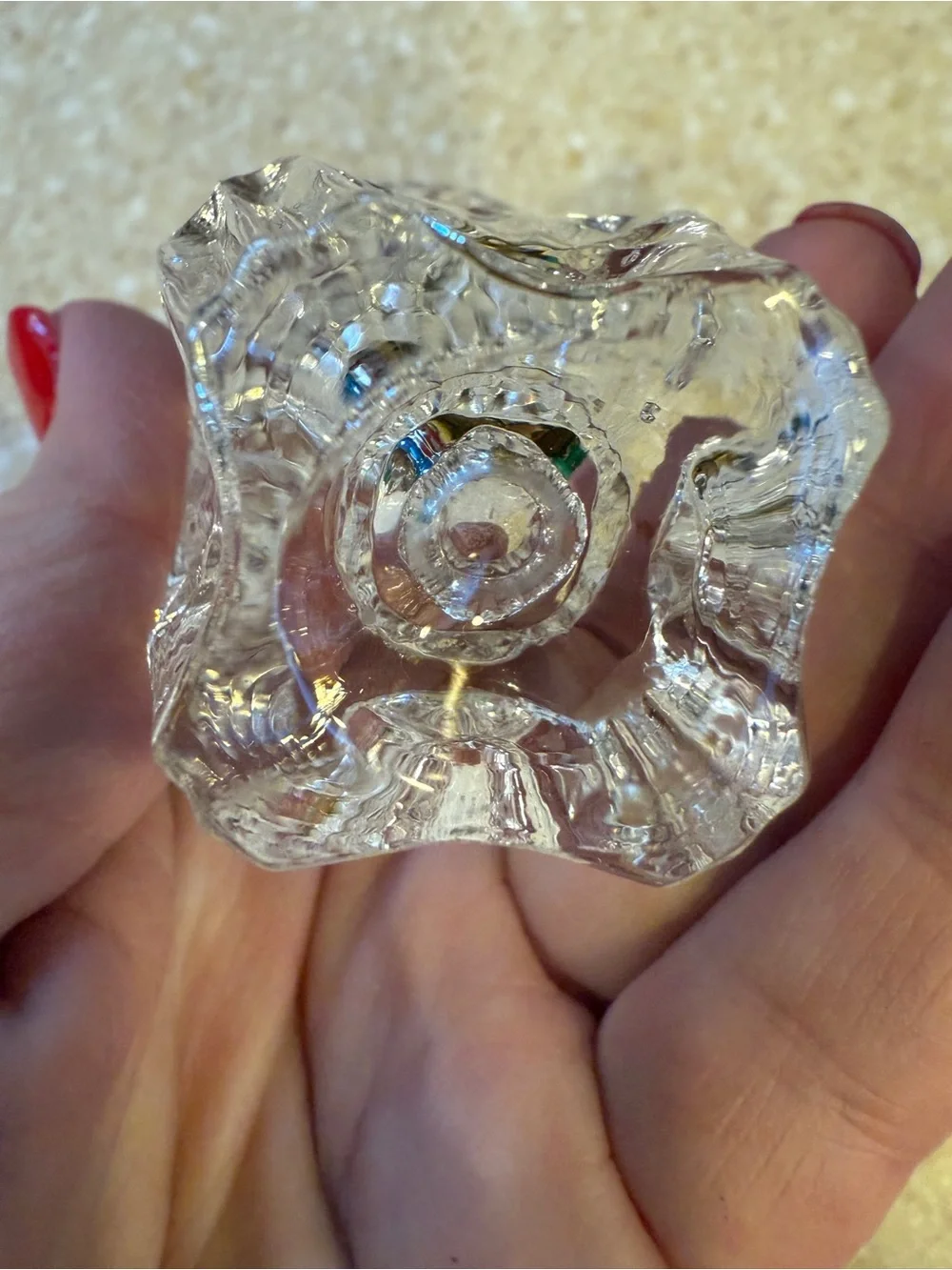 Vintage Clear Glass Cut-Style Decorative Toothpick Holder